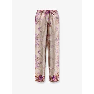 Pierre-Louis Mascia Women Silk Trousers With Mulitcolor Print All-Over